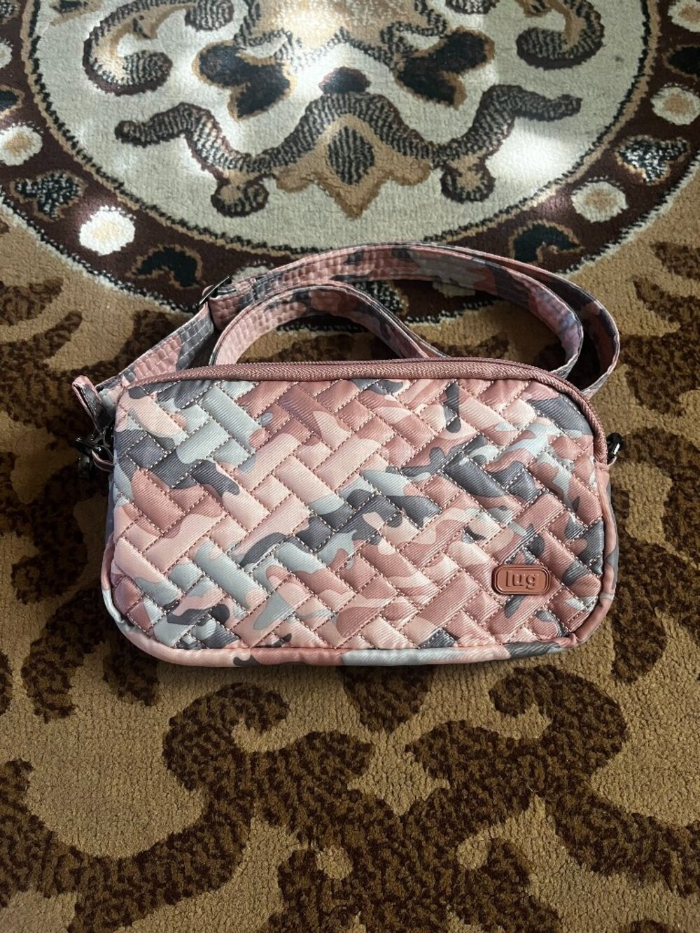 LUG Coupe XL Convertible Crossbody Camo Rose Bag